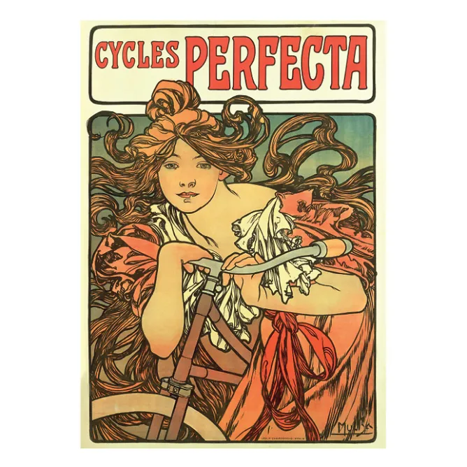 Boutiques de musées Affiche Alphonse Mucha - Cycles Perfecta, 1902 - 50x70 cm New