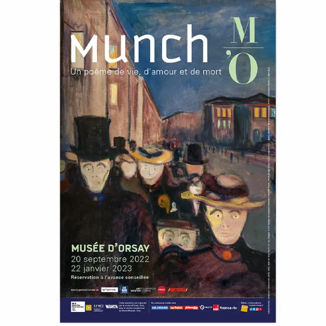 Affiches Et Reproductions<Boutiques de musées Affiche de l'exposition - Edvard Munch, un poème de vie, d'amour et de mort - Soirée sur l'avenue Karl Johan, 1892 - 40 x 60 cm