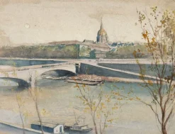 Boutiques de musées Album des vues de Paris, le pont de l'Alma et le dôme des Invalides (toiles encadrées) New
