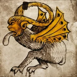 Toiles Sur Châssis|Toiles Sans Cadre<Boutiques de musées Animal fantastique tirant la langue, à pattes de quadrupède, tête et ailes de dragon (toiles sur châssis)