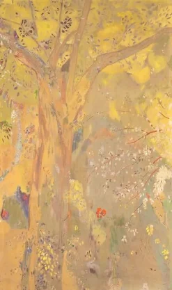Boutiques de musées Arbre sur fond jaune (panneaux aluminium) Outlet