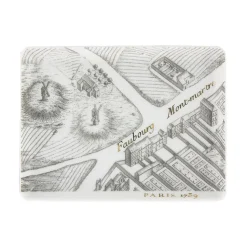 Art De La Table<Boutiques de musées Assiette rectangulaire "Plan de Turgot" - Or, Porcelaine