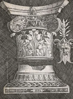 Toiles Encadrées|Affiches D'Art Encadrées<Boutiques de musées Base et chapiteau de colonne avec un ornement en forme de masque (toiles encadrées)