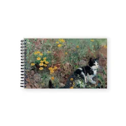 Boutiques de musées Bloc croquis 30 feuilles Bruno Liljefors - Chat sur un pré fleuri, 1887 Sale