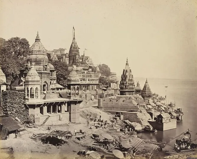 Boutiques de musées Bénarès. Ghat de Manikarnika, 1865 (panneaux aluminium) Best