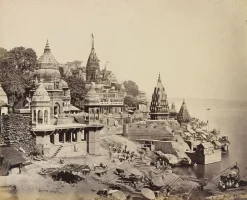 Toiles Encadrées|Affiches D'Art<Boutiques de musées Bénarès. Ghat de Manikarnika, 1865 (toiles encadrées)