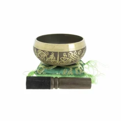 Art De La Maison<Boutiques de musées Bol chantant Tibétain avec Symboles - Noir 10 cm