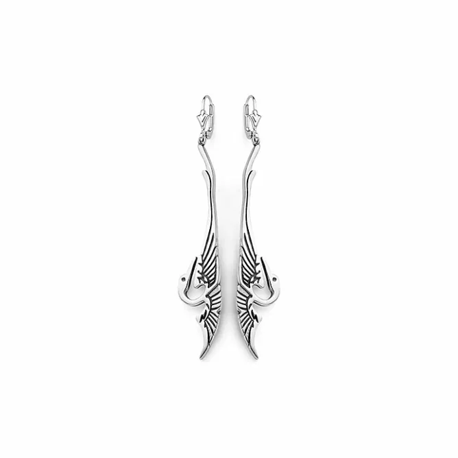 Boucles D'Oreilles<Boutiques de musées Boucles d'oreilles Art nouveau Cigogne
