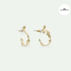 Boucles D'Oreilles<Boutiques de musées Boucles d'oreilles créoles dorées feuilles d'acanthe - Les Néréides