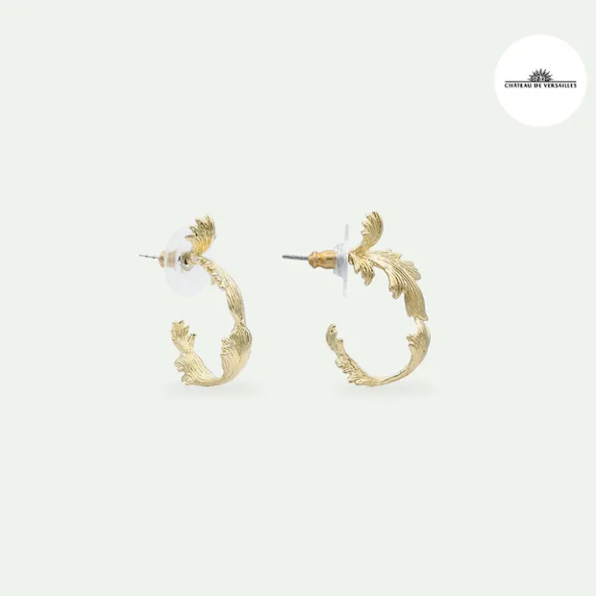 Boucles D'Oreilles<Boutiques de musées Boucles d'oreilles créoles dorées feuilles d'acanthe - Les Néréides
