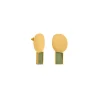 Boutiques de musées Boucles d'oreilles dorées Collage vert - Joidart New