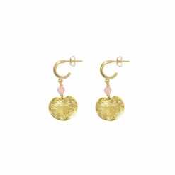 Boutiques de musées Boucles d'oreilles Nymphéa Perle de quartz rose - Les Cleias New