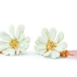 Boutiques de musées Boucles d'oreilles pendantes Clips Fleur Blanche Berthe Morisot - Les Néréides X musée d'Orsay Sale
