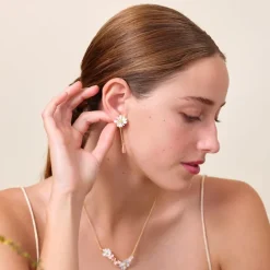 Boutiques de musées Boucles d'oreilles pendantes Fleur Blanche Berthe Morisot - Les Néréides X musée d'Orsay Sale