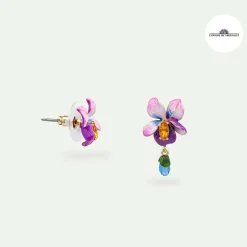 Boutiques de musées Boucles d'oreilles à tiges Violette - Les Néréides Discount