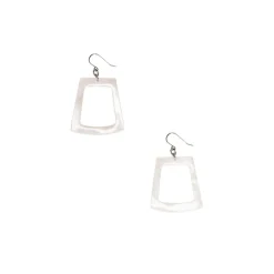 Boucles D'Oreilles<Boutiques de musées Boucles d'oreilles Trapèze en nacre blanche - L'Indochineur