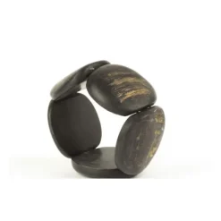 Bracelets<Boutiques de musées Bracelet articulé Galets en corne noire mate