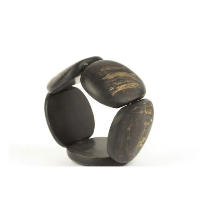 Bracelets<Boutiques de musées Bracelet articulé Galets en corne noire mate