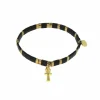 Bracelets<Boutiques de musées Bracelet avec charm Égyptien - Croix de Vie - Perles Miyuki noires