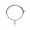 Bracelets<Boutiques de musées Bracelet élastique avec charm Égyptien - Croix de Vie - Bleu