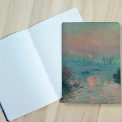 Boutiques de musées Cahier Claude Monet - Soleil couchant sur la Seine à Lavacourt, effet d'hiver, 1880 Outlet
