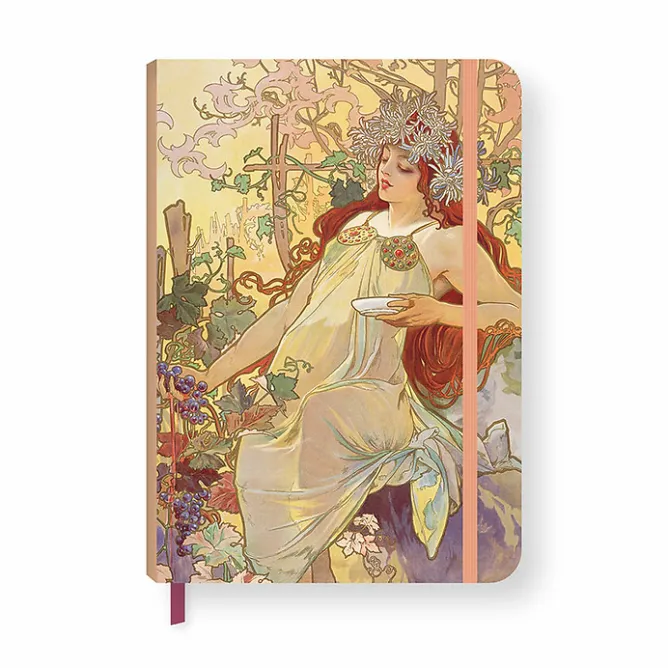 Boutiques de musées Cahier à élastique Alphonse Mucha - L'Automne