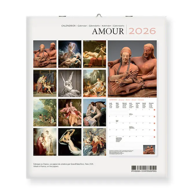 Boutiques de musées Calendrier 2026 - Amour - 15,5x18cm New