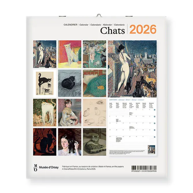 Boutiques de musées Calendrier 2026 - Chats - 15,5x18cm Clearance