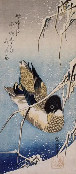 Boutiques de musées Canard et roseaux sous la neige (toiles sur châssis) Best