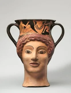 Panneaux Aluminium|Panneaux Acryliques<Boutiques de musées Canthare-vase plastique en forme de tête de femme à figures rouges (panneaux aluminium)