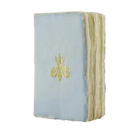Boutiques de musées Carnet papier bouilli en cuve - Monogramme de Marie-Antoinette - Bleu New