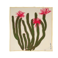 Foulards, Étoles, Châles<Boutiques de musées Carré de soie Cactus Beige 60x60cm - Mii