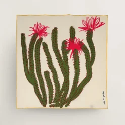 Foulards, Étoles, Châles<Boutiques de musées Carré de soie Cactus Beige 60x60cm - Mii
