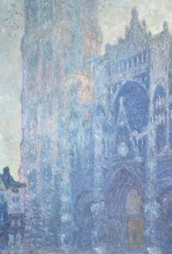 Boutiques de musées Cathédrale de Rouen. Le portail et la tour Saint-Romain, effet du matin, harmonie blanche (panneaux aluminium) Outlet