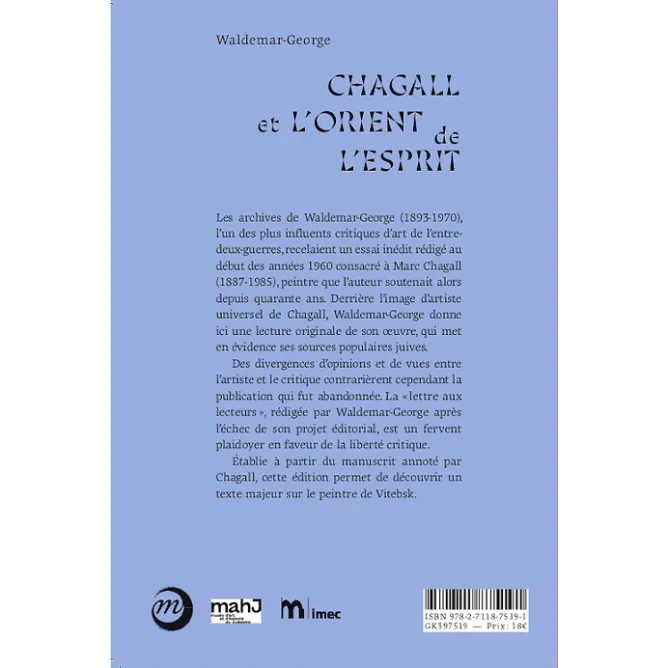 Littérature & Essais<Boutiques de musées Chagall et l'Orient de l'esprit - Waldemar-George