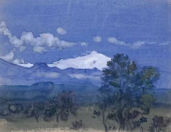 Boutiques de musées Chaîne de montagnes enneigées (affiches d'art)