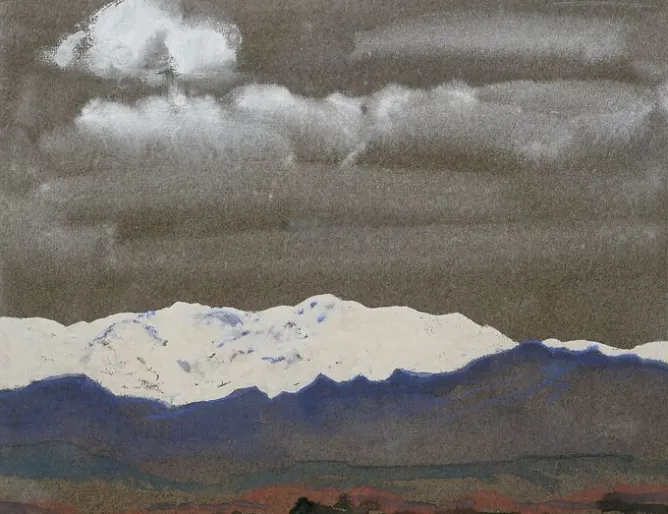 Boutiques de musées Chaîne de montagnes enneigées le soir (panneaux aluminium) Hot