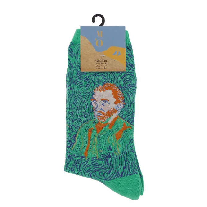 Boutiques de musées Chaussettes Vincent van Gogh - Autoportrait Vert 36/41 - Musée d'Orsay Online