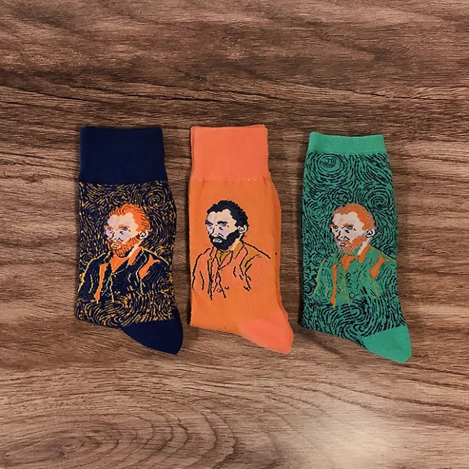 Boutiques de musées Chaussettes Vincent van Gogh - Autoportrait Vert 36/41 - Musée d'Orsay Online