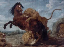 Boutiques de musées Cheval attaqué par des lions (panneaux acryliques) New