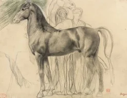 Toiles Sur Châssis<Boutiques de musées Cheval de profil à gauche et deux femmes retenant un cheval, étude pour Sémiramis construisant Babylone (toiles sur châssis)
