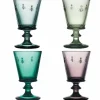Boutiques de musées Coffret de 4 verres à vin Abeille - Couleurs assorties Clearance