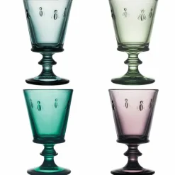 Boutiques de musées Coffret de 4 verres à vin Abeille - Couleurs assorties Clearance