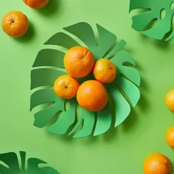 Boutiques de musées Corbeille à fruits en métal Monstera Vert - Balvi Clearance