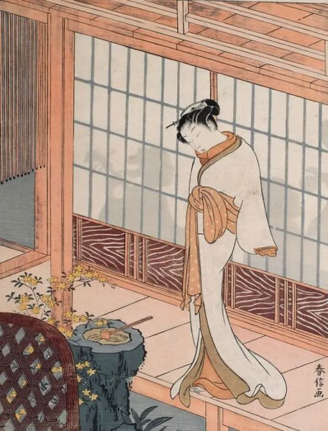 Toiles Sans Cadre<Boutiques de musées Courtisane sur l'engawa (toiles sans cadre)
