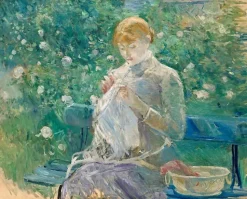 Toiles Sans Cadre|Toiles Encadrées<Boutiques de musées Cousant dans le jardin [Pasie cousant dans le jardin de Bougival] (détail) (toiles sans cadre)