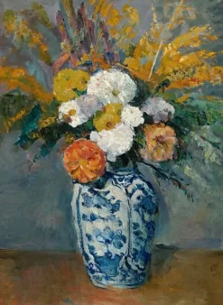 Boutiques de musées Dahlias dans un grand vase de Delft (panneaux aluminium) Online