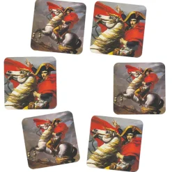 Boutiques de musées 6 dessous de verre Jacques-Louis David - Bonaparte, Premier Consul franchissant le Grand-Saint-Bernard Discount