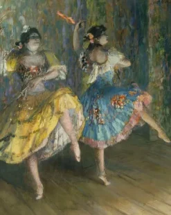 Boutiques de musées Deux danseuses espagnoles, sur scène, jouant des castagnettes (panneaux aluminium) Discount