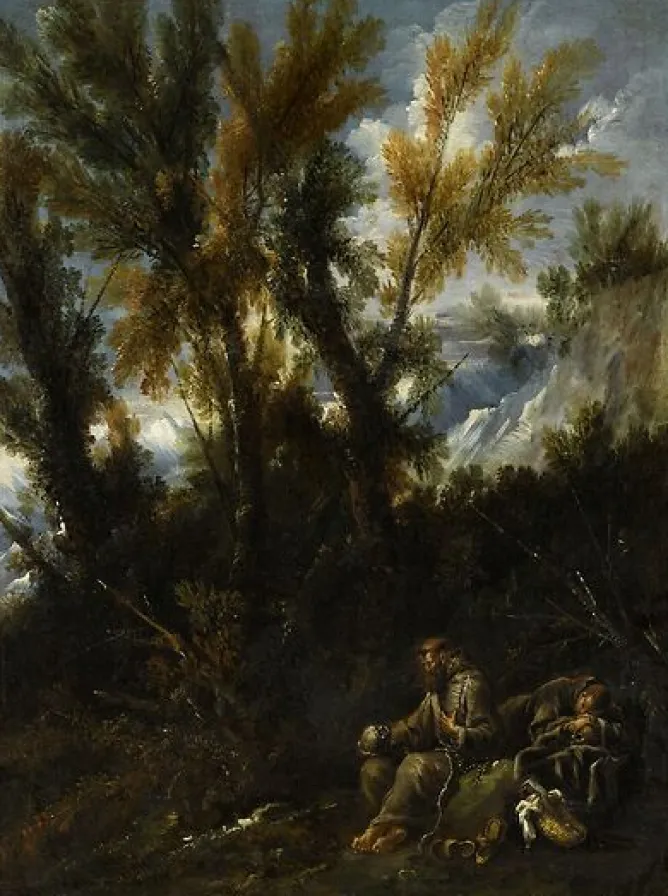 Panneaux Aluminium|Panneaux Acryliques<Boutiques de musées Deux ermites dans un bois dit à tort Paysage avec saint Jérôme (panneaux aluminium)